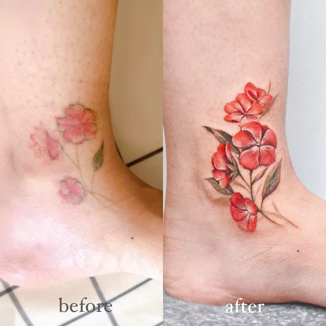 Flower Cover Up Tattoos 1