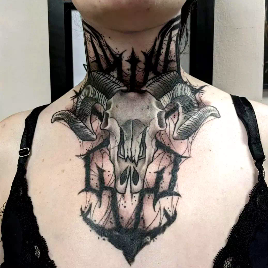 Full neck tattoo 3