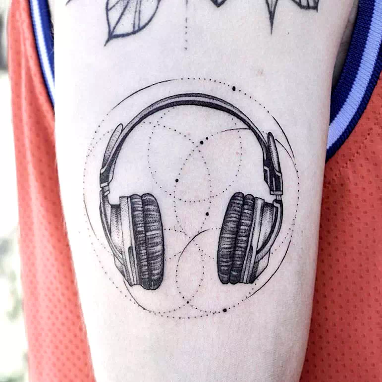 Headphones Tattoo Design 6