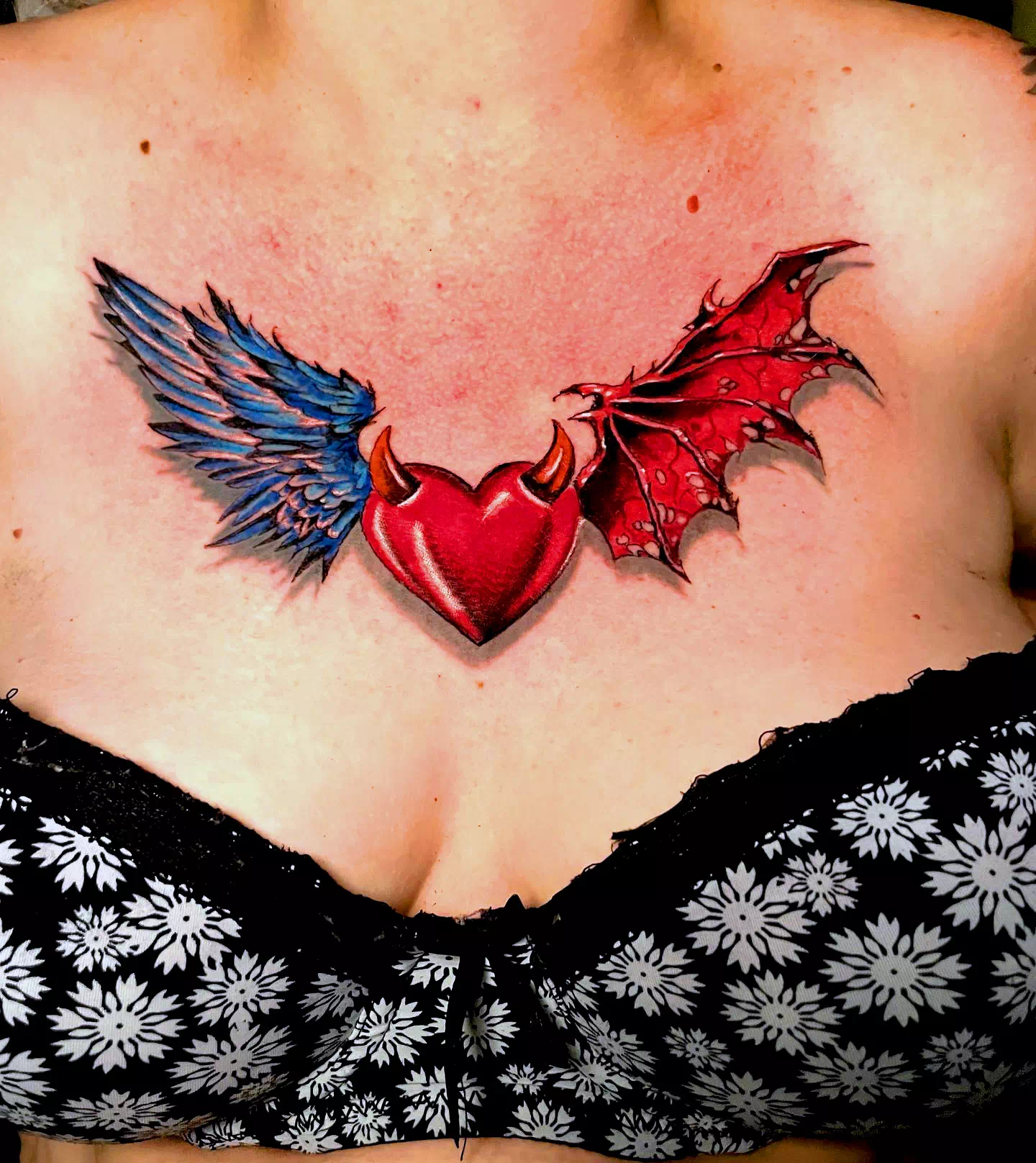 Heart neck tattoo 3