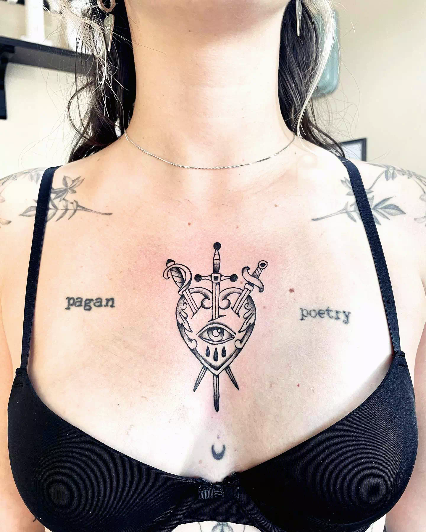 Heart neck tattoo 5