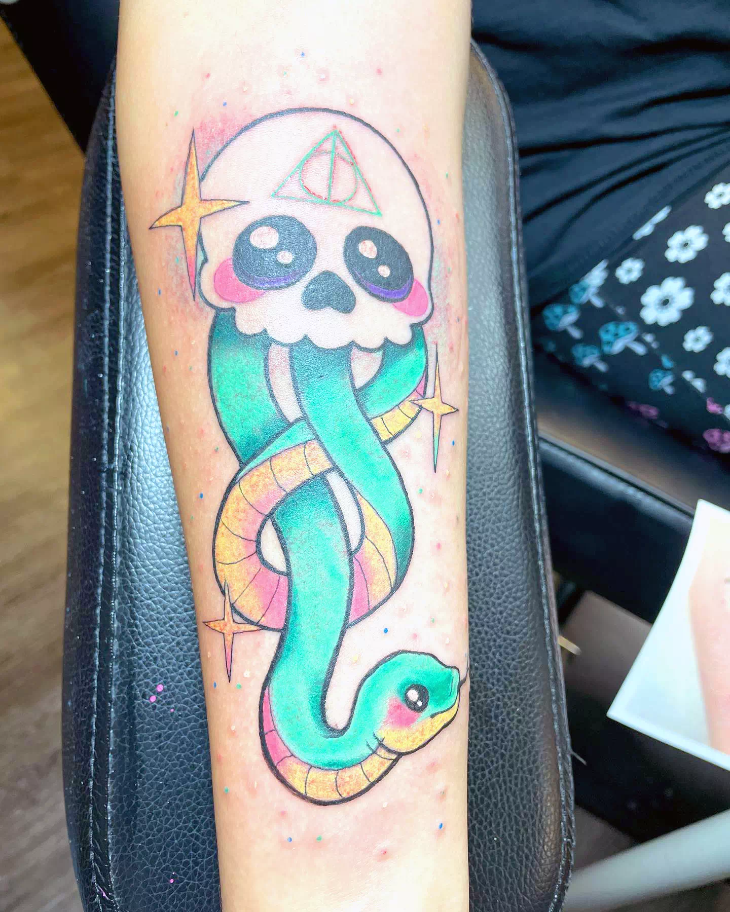Heißes grünes Todesser-Tattoo