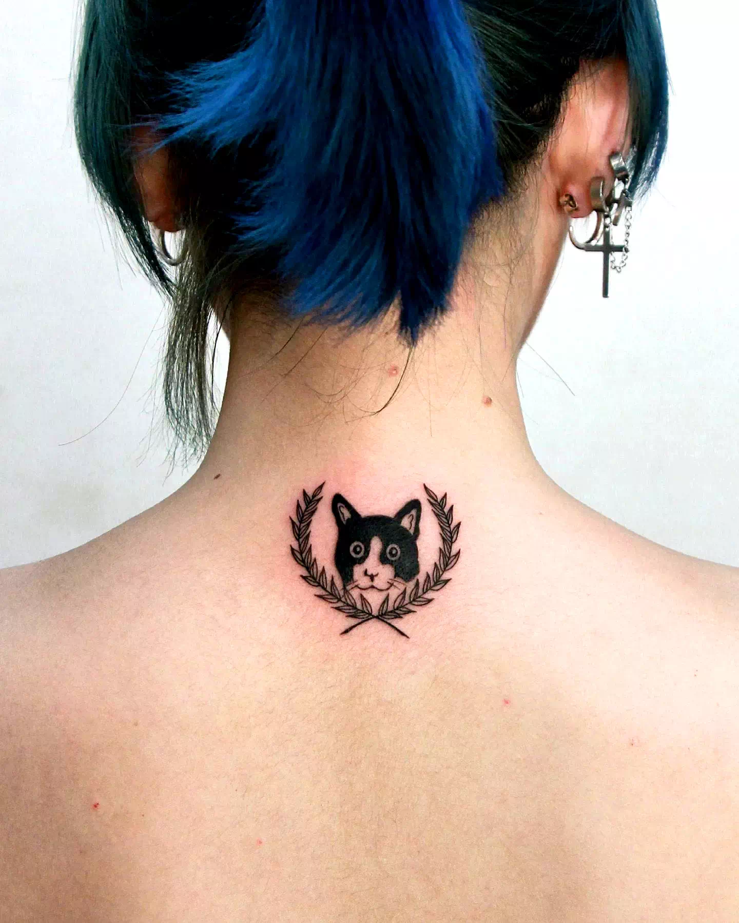 Minimalism neck tattoo 2