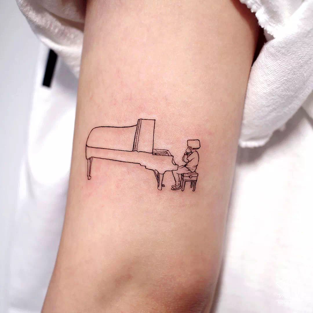 Piano Tattoo Design 3