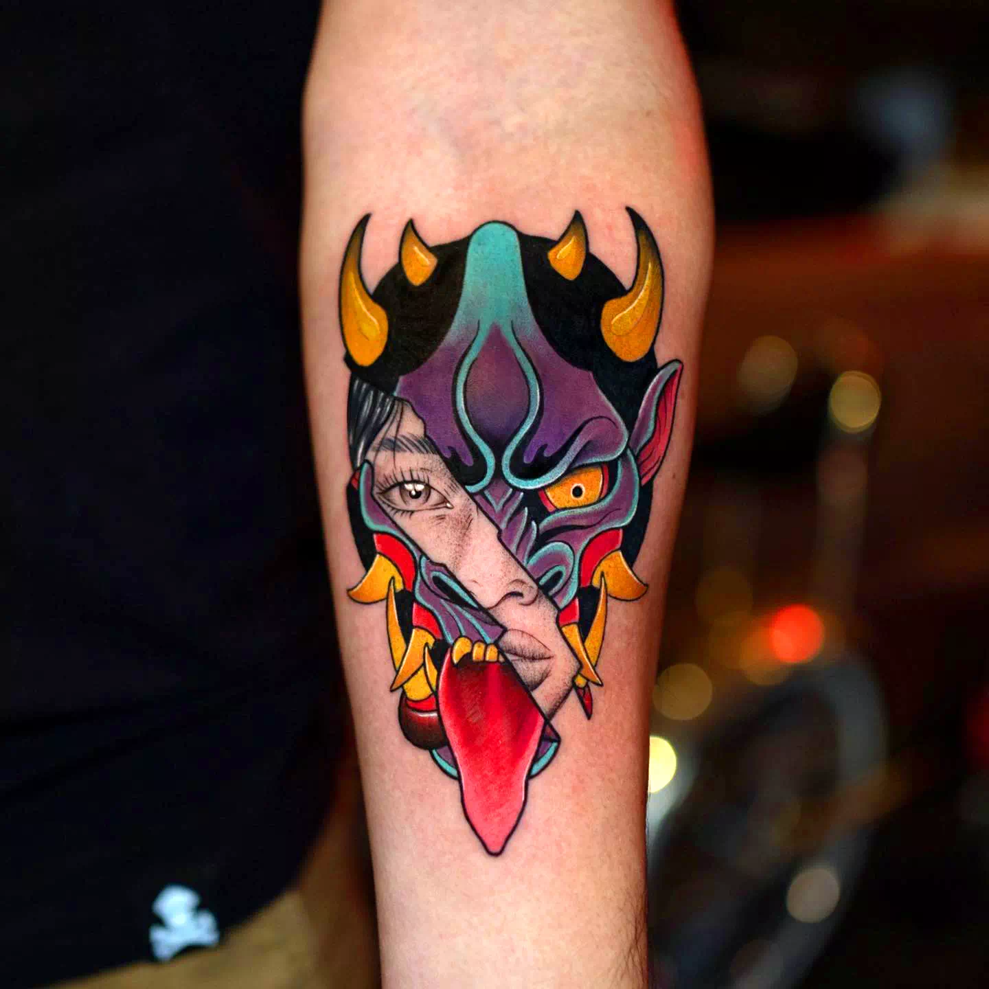 Samurai Oni Mask Tattoo