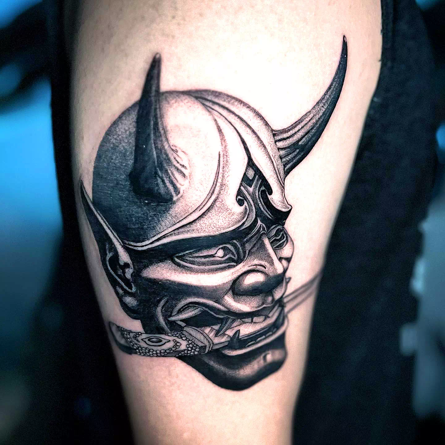 Scary Oni Mask Japanese Tattoo