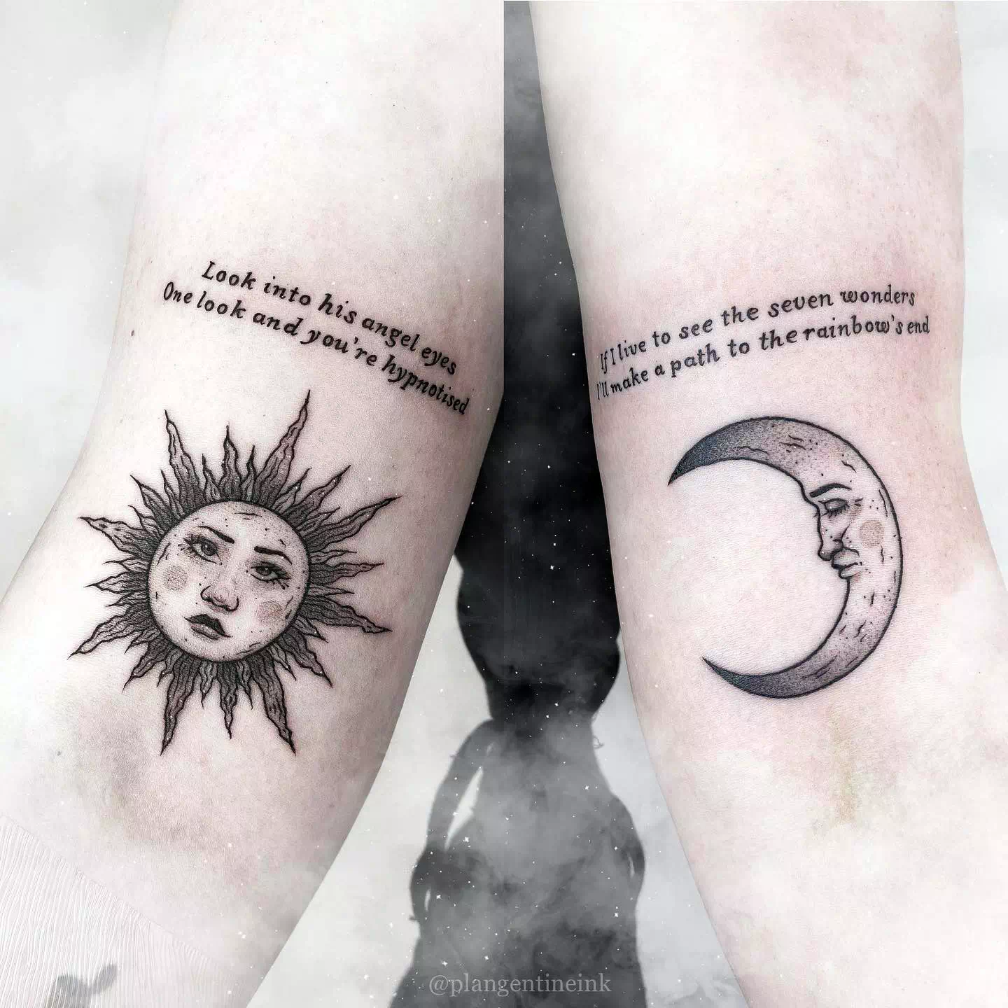 Einfache Sonne und Mond Tattoo Designs 4