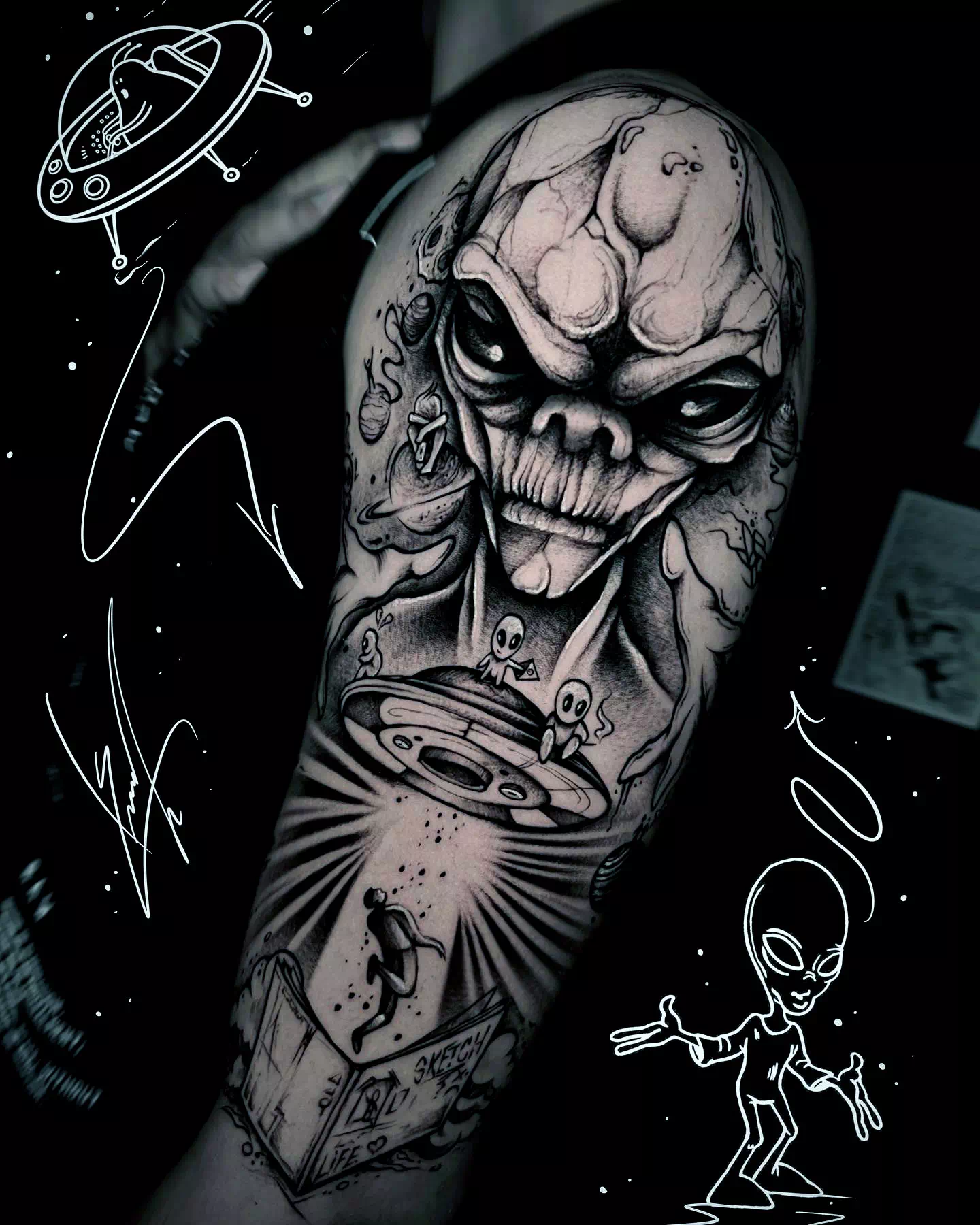 Die Tiefe in Alien Tattoo Design 2