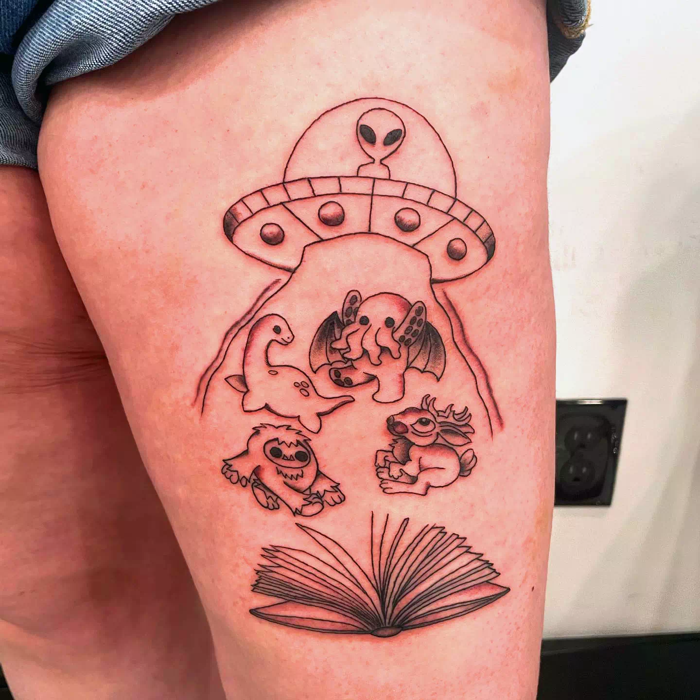 Tiny Alien Spaceship Tattoo 3