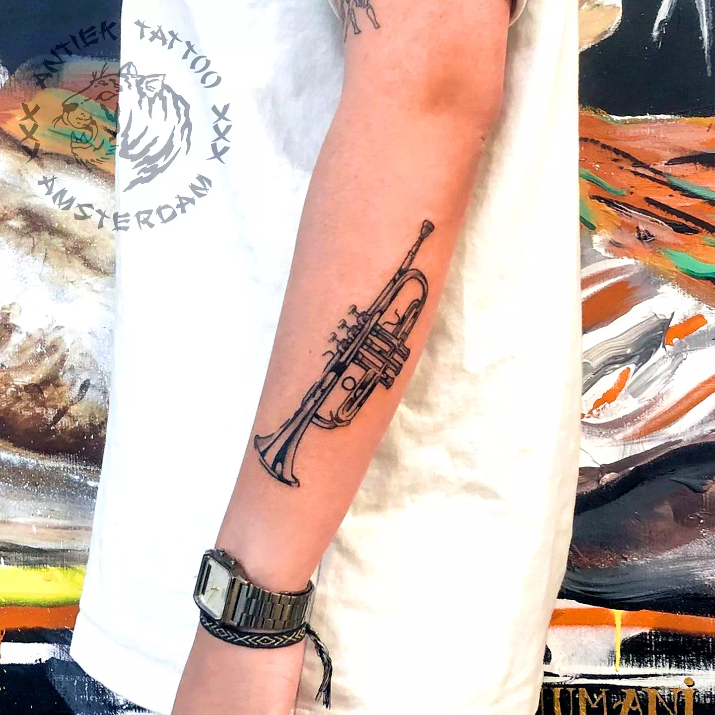 Trumpet Tattoo Design 1