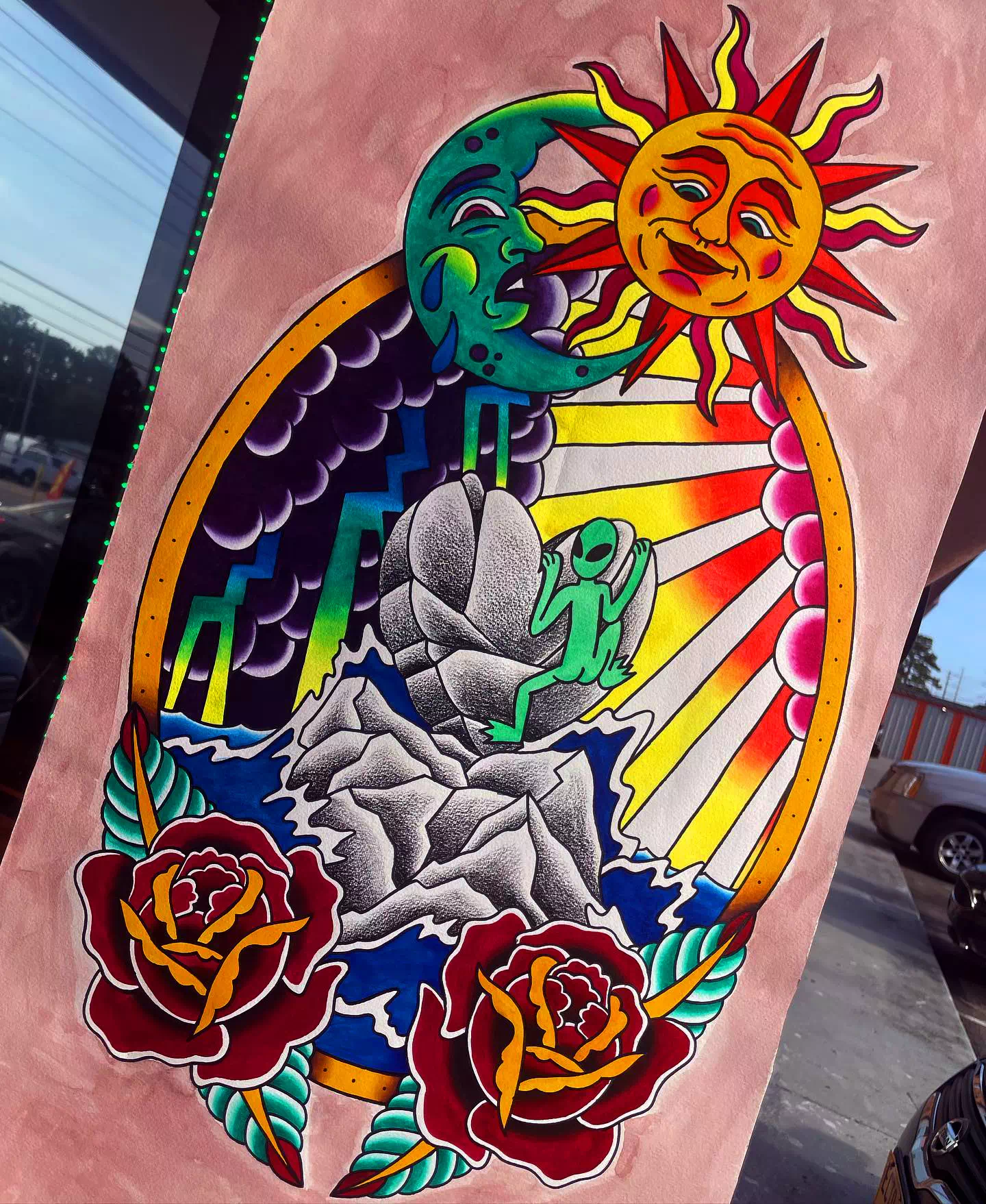 Einzigartige Sonne und Mond Tattoo Designs 2