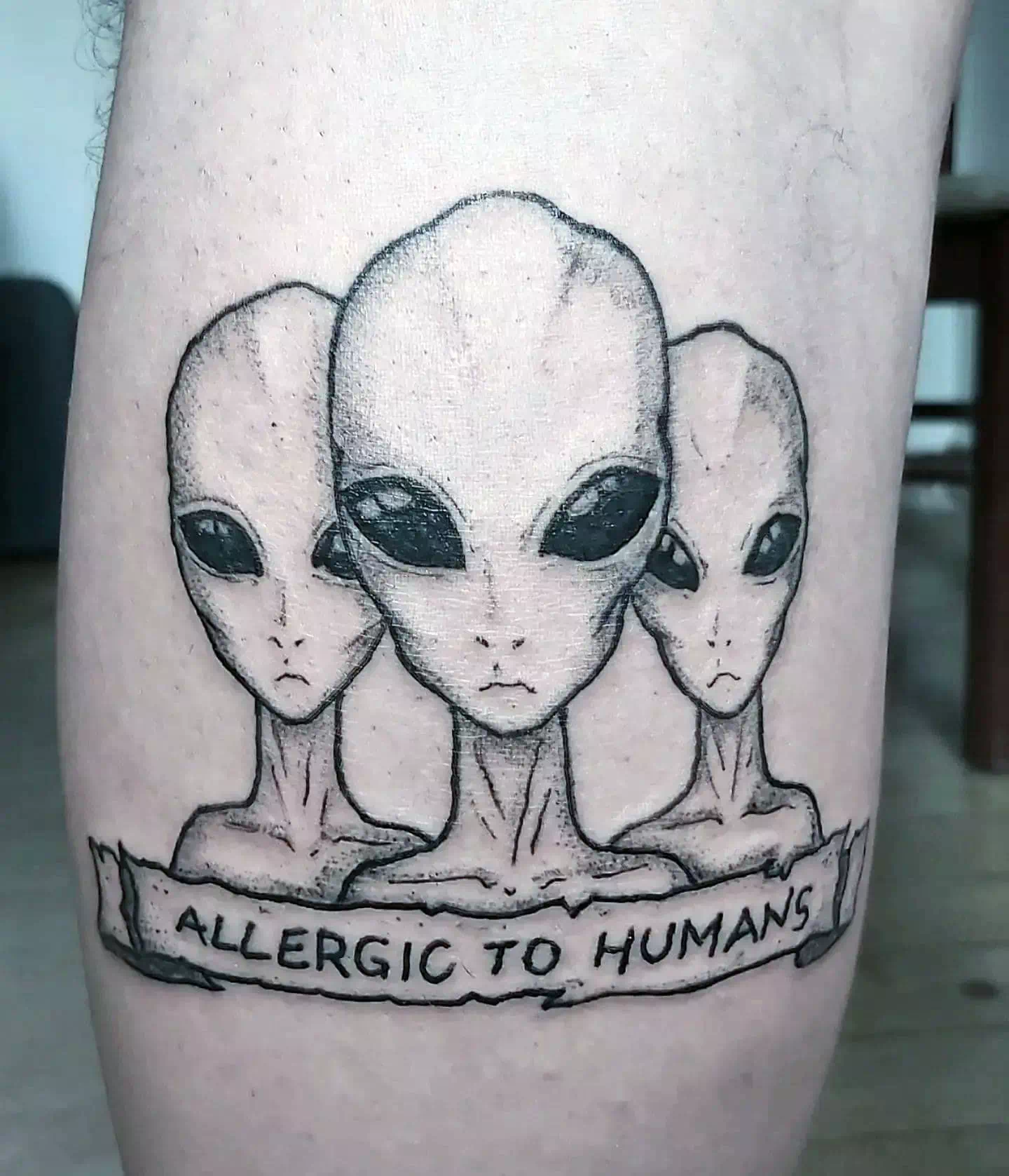 Working on a sheet of little alien tattoo designs. More of my tattoo  apprentiship on my Instagram and tumblr @holly_astral