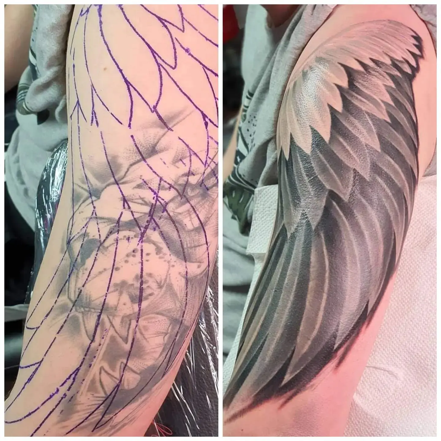 Flügel Cover Up Tattoos 2