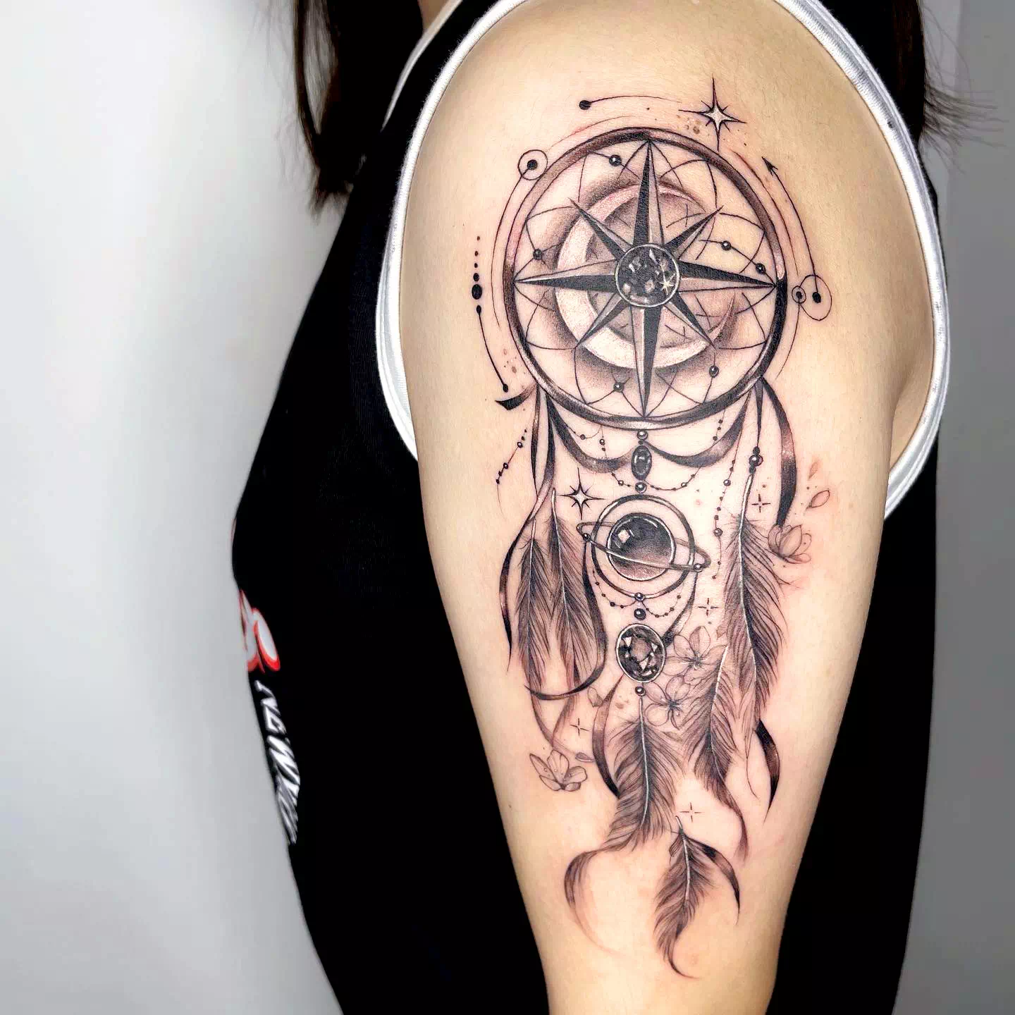 feminine compass tattoo