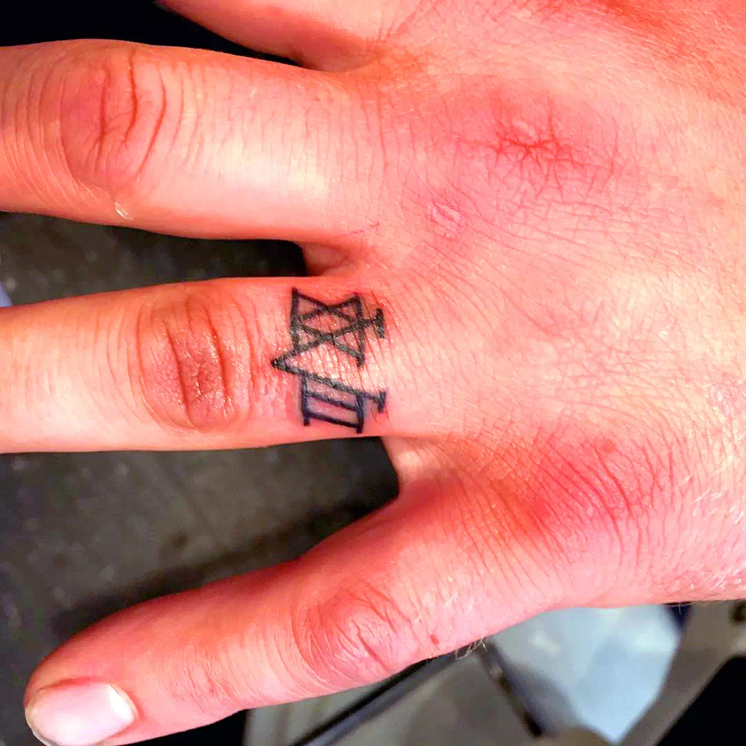 Date Wedding Ring Finger Tattoo 1