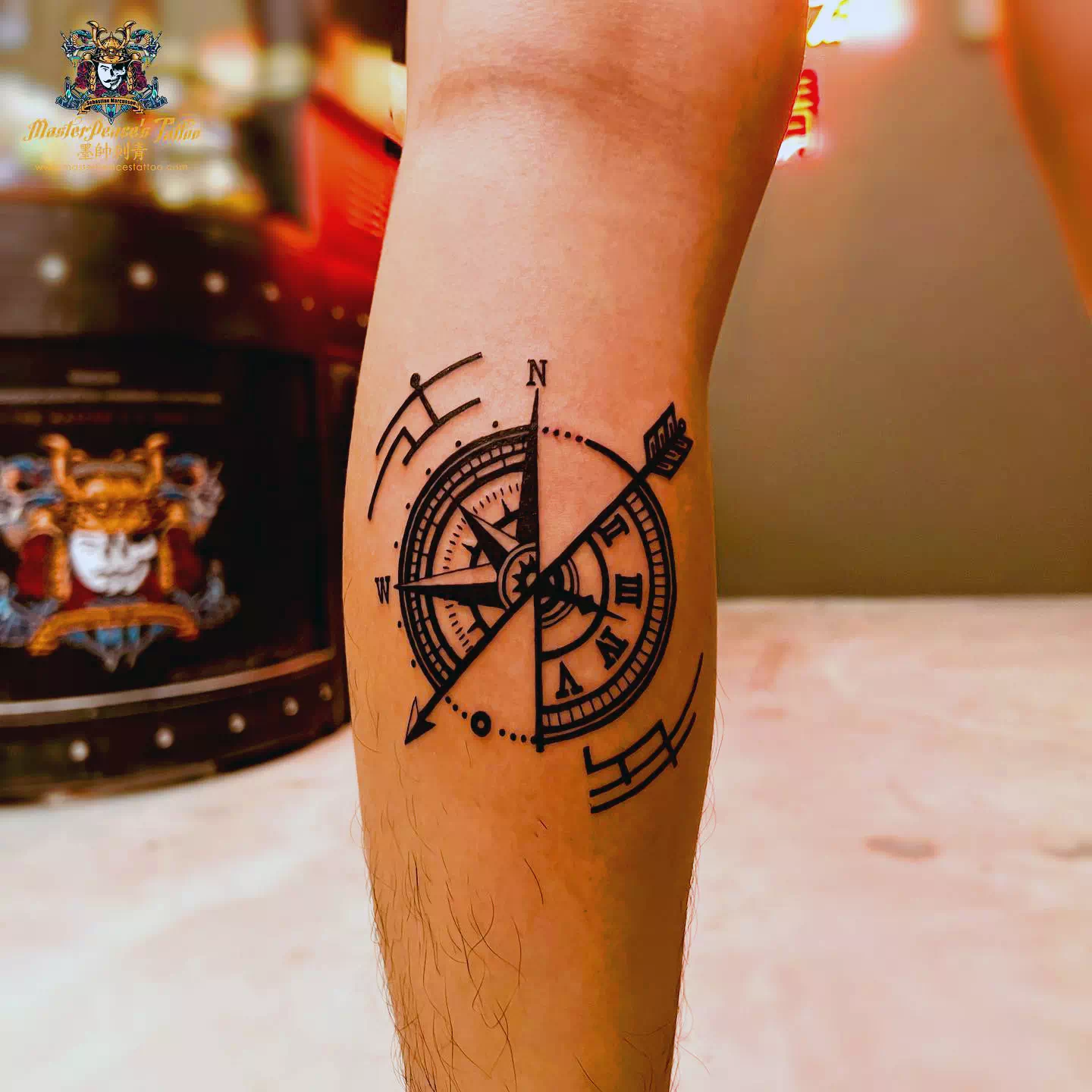 Leg Compass Unique Tattoo