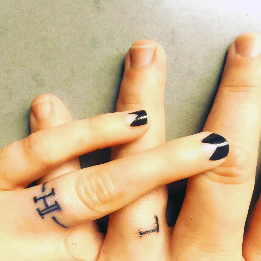 Matching Initials Wedding Ring Tattoo 1