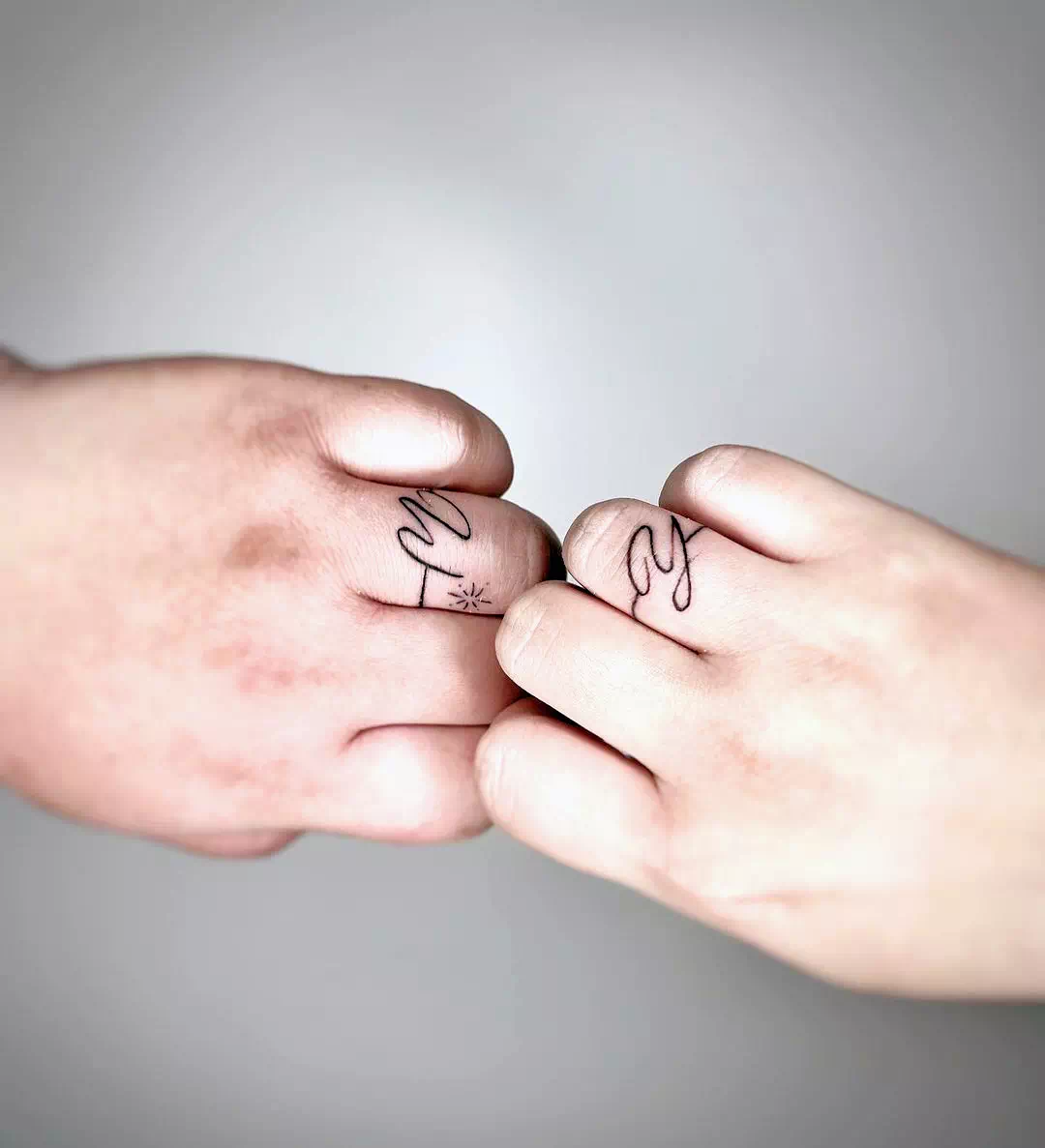 Matching Initials Wedding Ring Tattoo 3