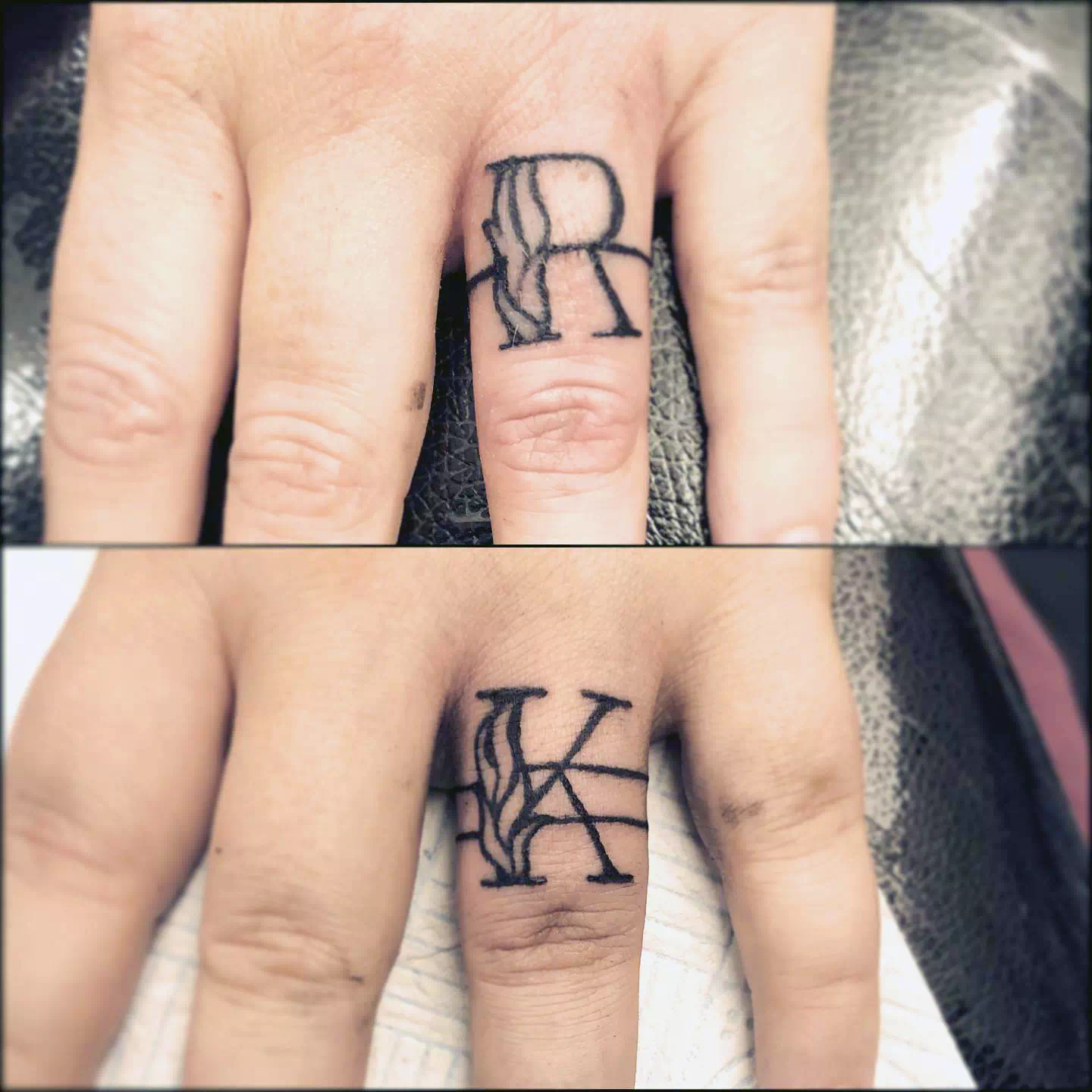 Matching Initials Wedding Ring Tattoo 4