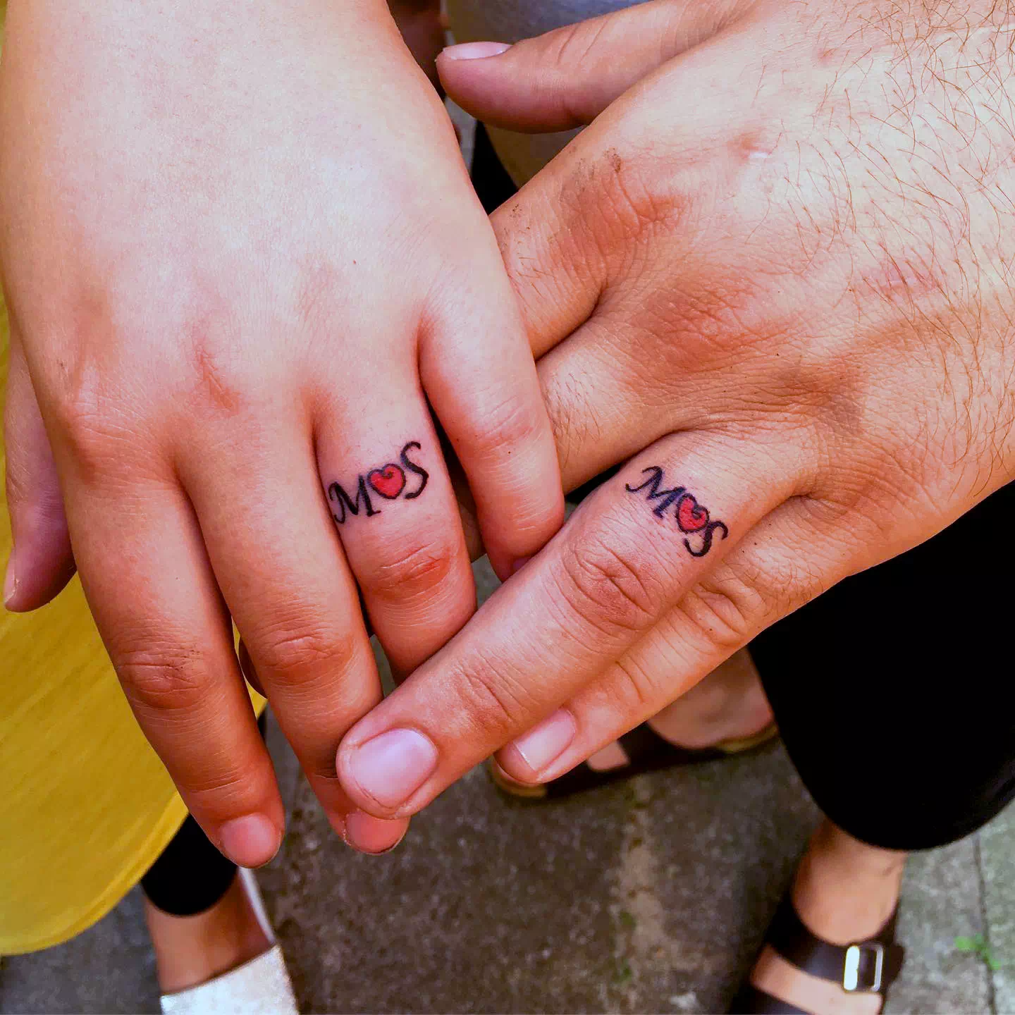 Matching Initials Wedding Ring Tattoo 5
