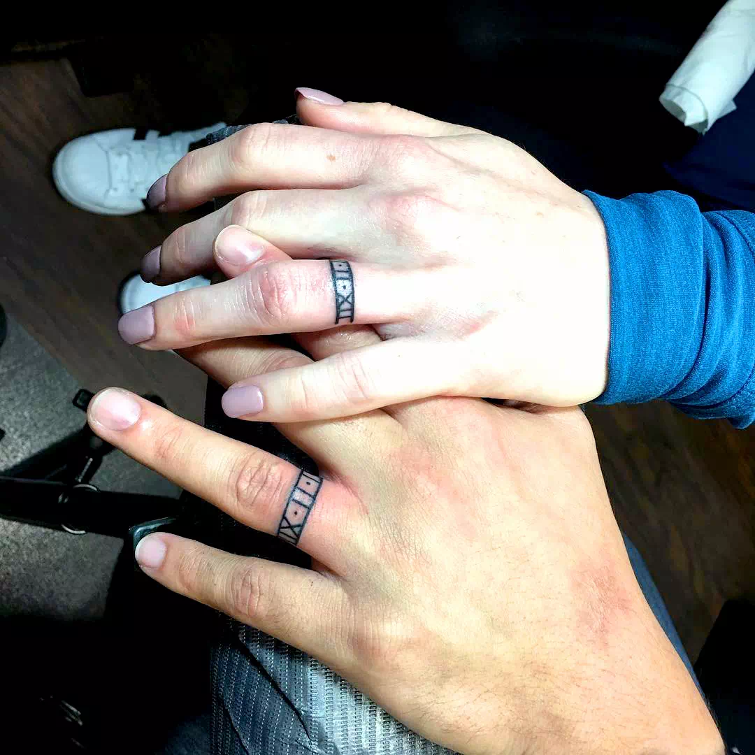 Music Themed Wedding Ring Tattoos 1